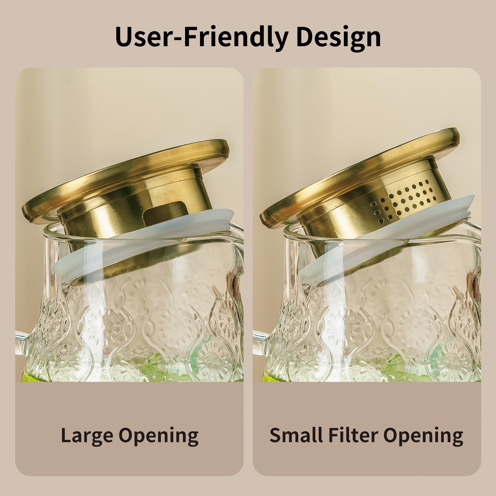 Buaic pitcher in use pouring juice illustrating easy serving benefit