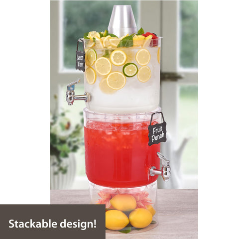 Buddeez dispenser on a backyard party table showcasing convenience and polished presentation