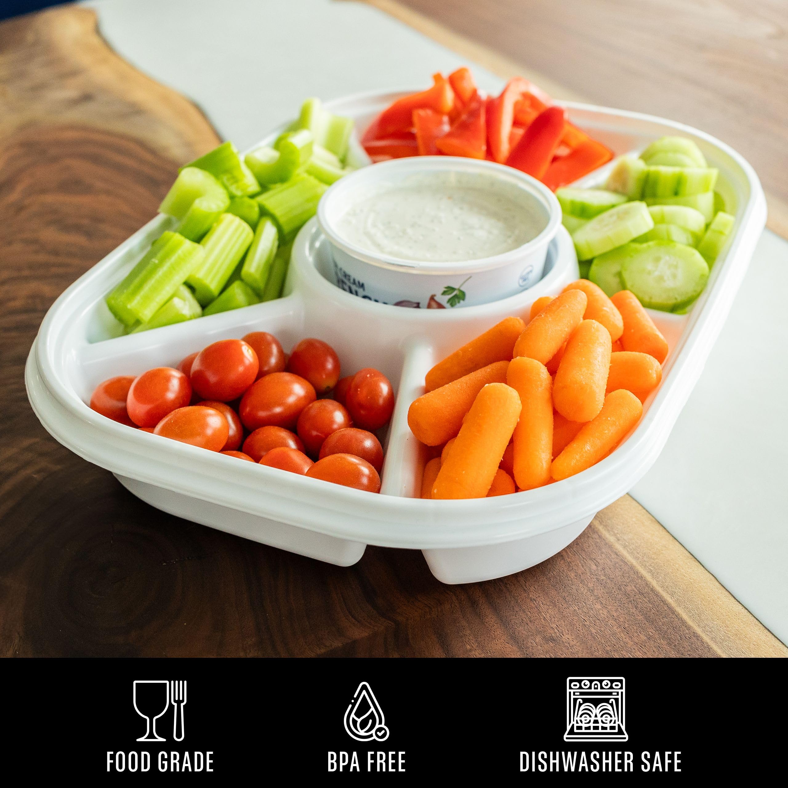 Buddeez stacked trays in fridge demonstrating space-saving storage advantage