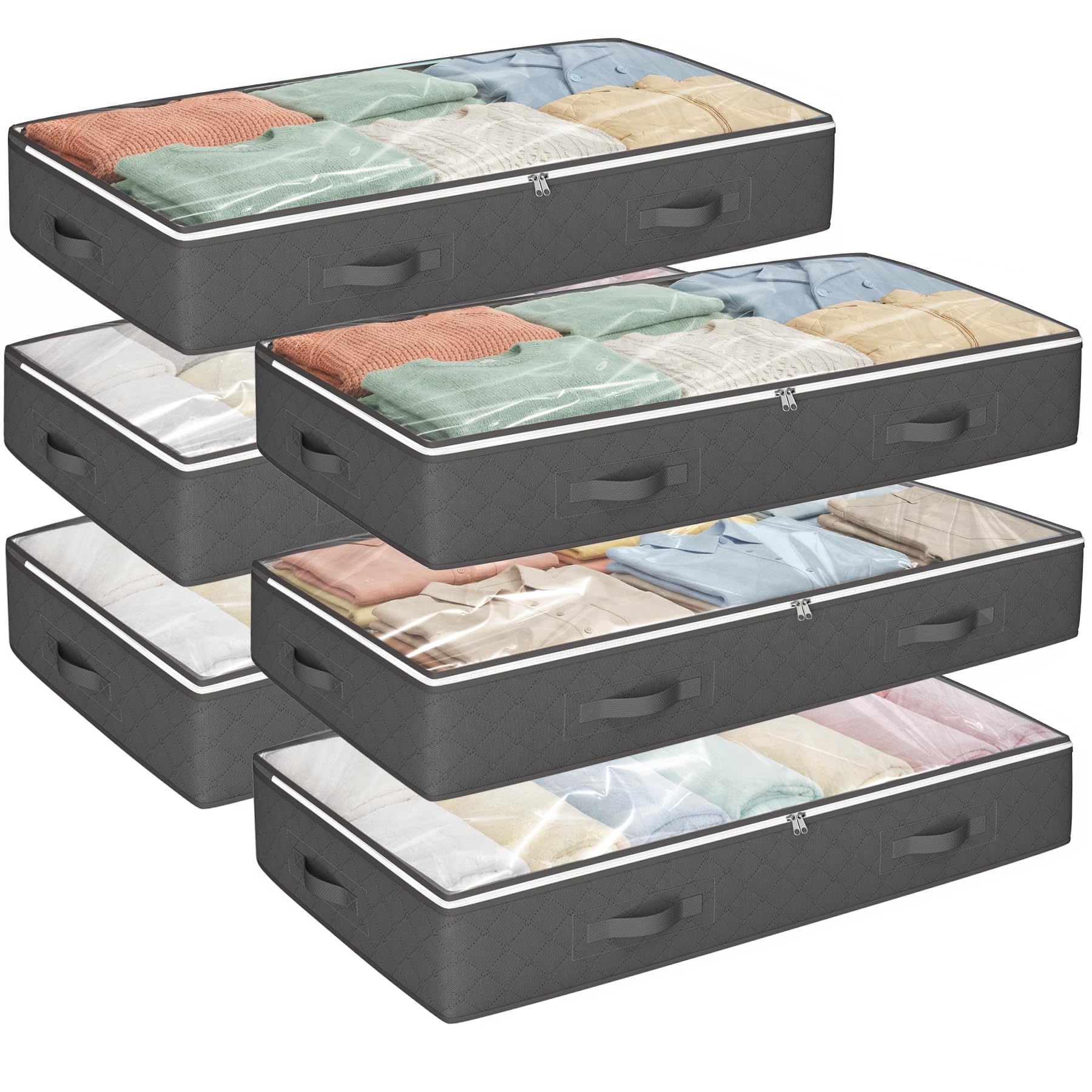 Budding Joy front packaging showing six folded grey bins for neat storage