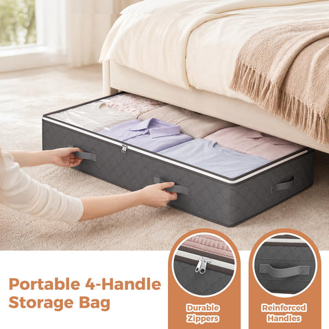Budding Joy in-use under bed illustrating space-saving and dust protection
