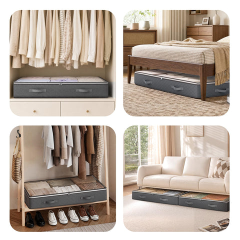 Budding Joy bedroom scene with organized bedding showing tidy, clutter-free living benefit