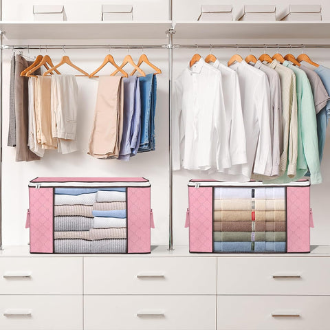 Budding Joy lifestyle scene with bags in bedroom for tidy home organization