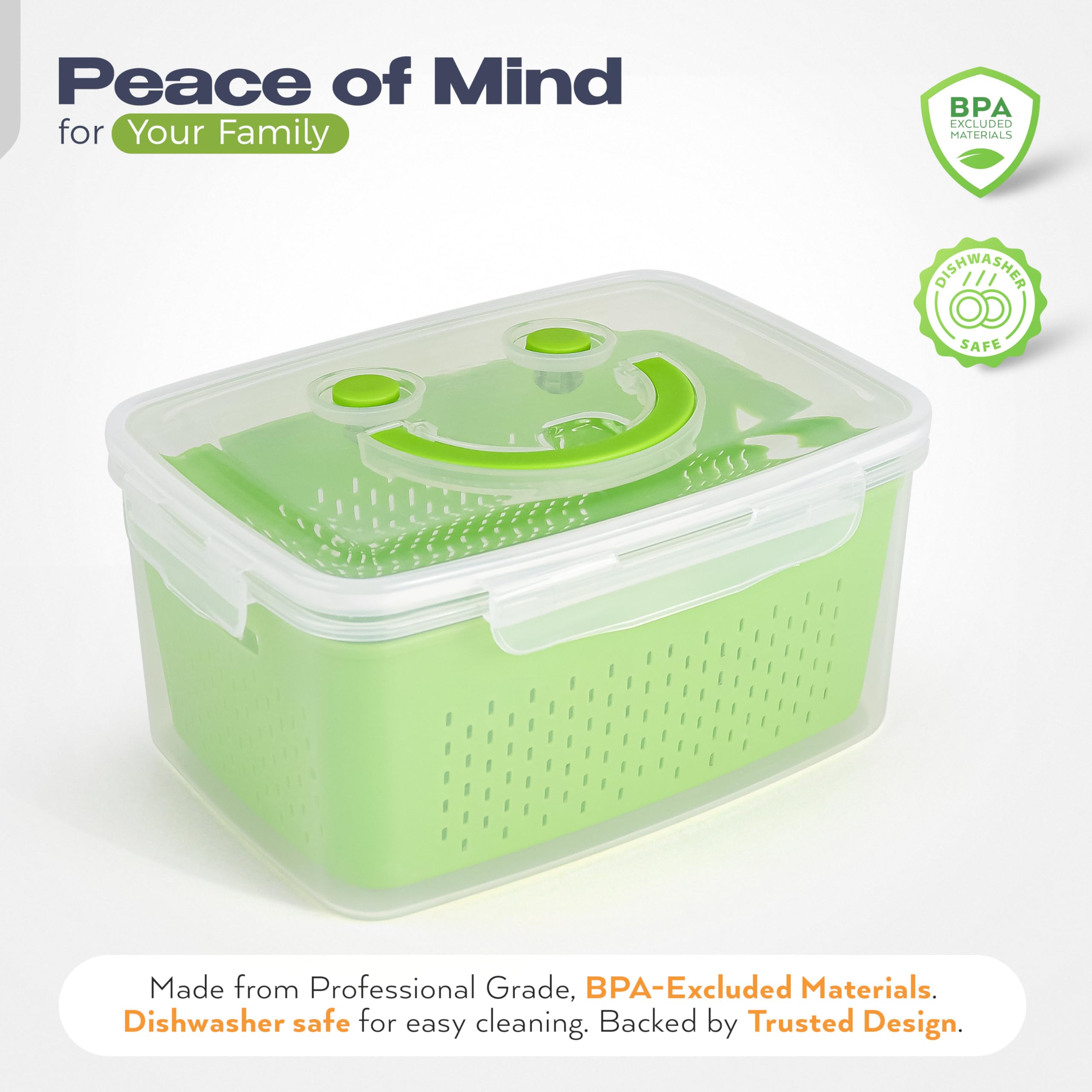 Built-Way container filled with berries showing protection and visibility of contents