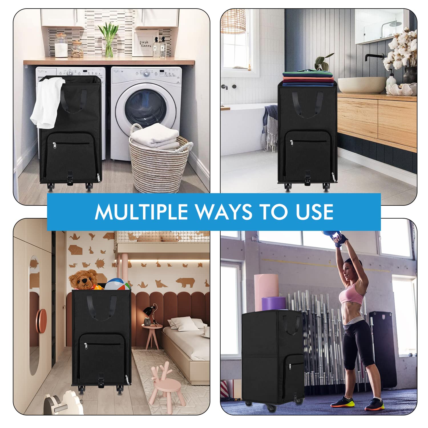 Bukere in dorm room lifestyle presents tidy organization and convenient transport