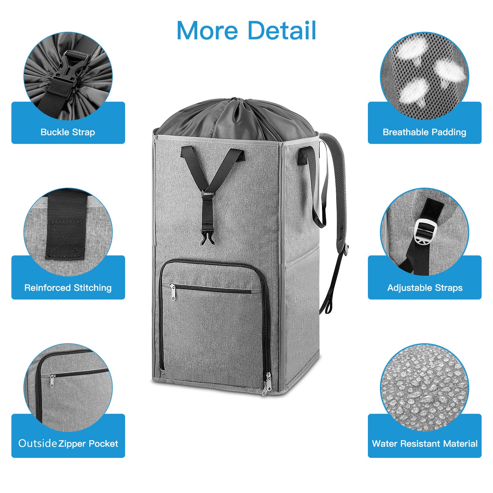 Bukere zippered front pocket with coins, shows secure small-item storage benefit