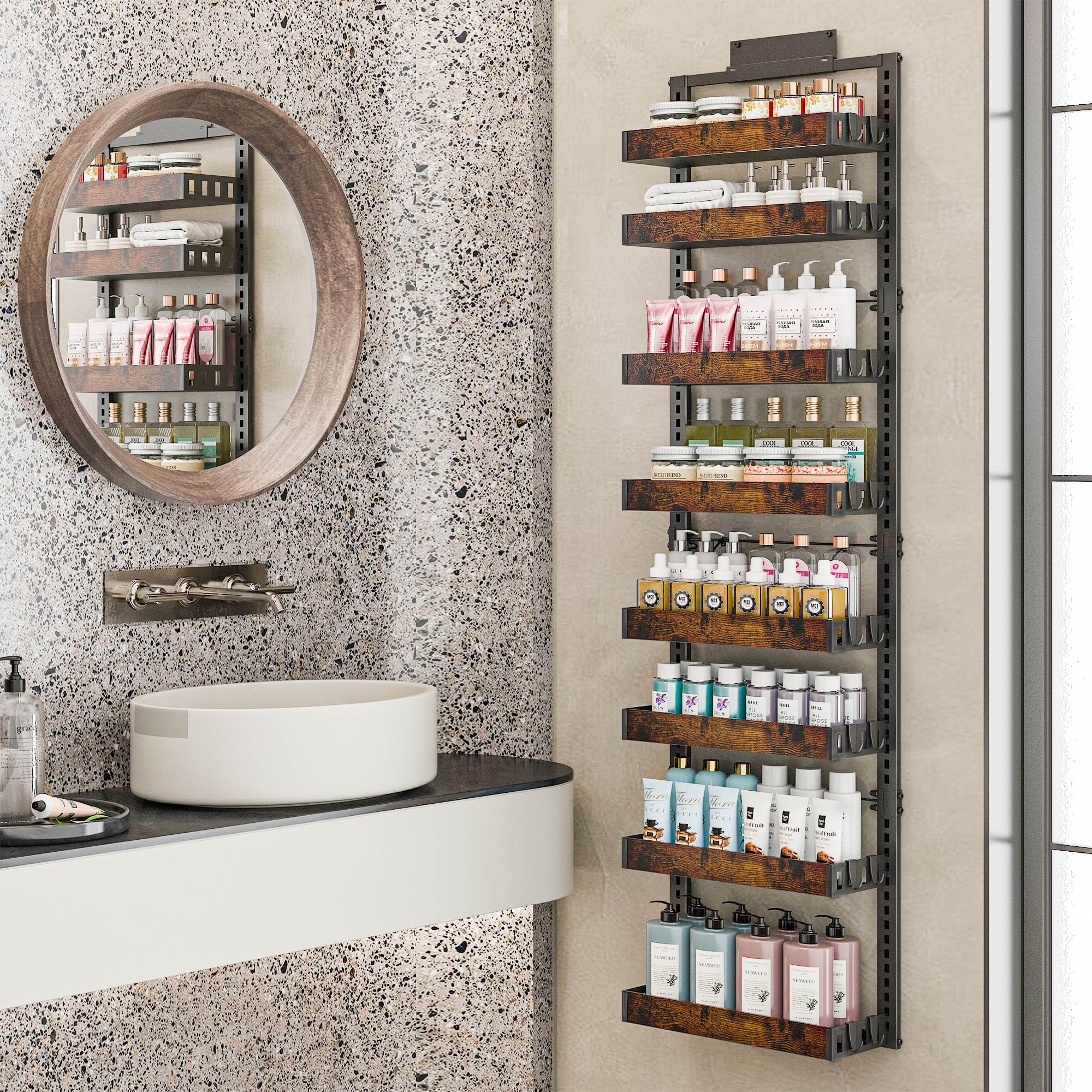 BUKFEN organizer staged in kitchen delivering accessible spice and bottle storage