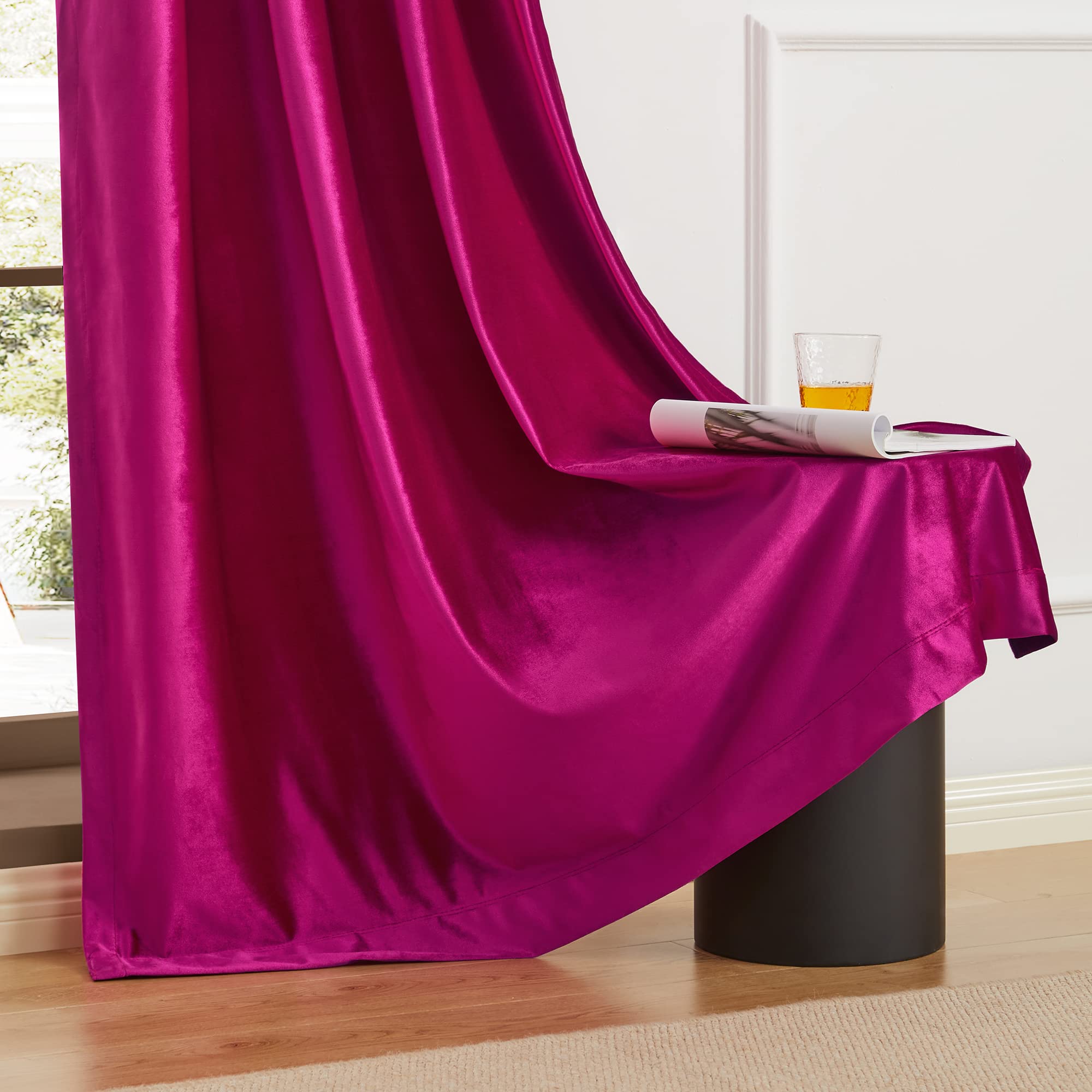BULBUL curtain half-open showing reduced sunlight and room-darkening benefit