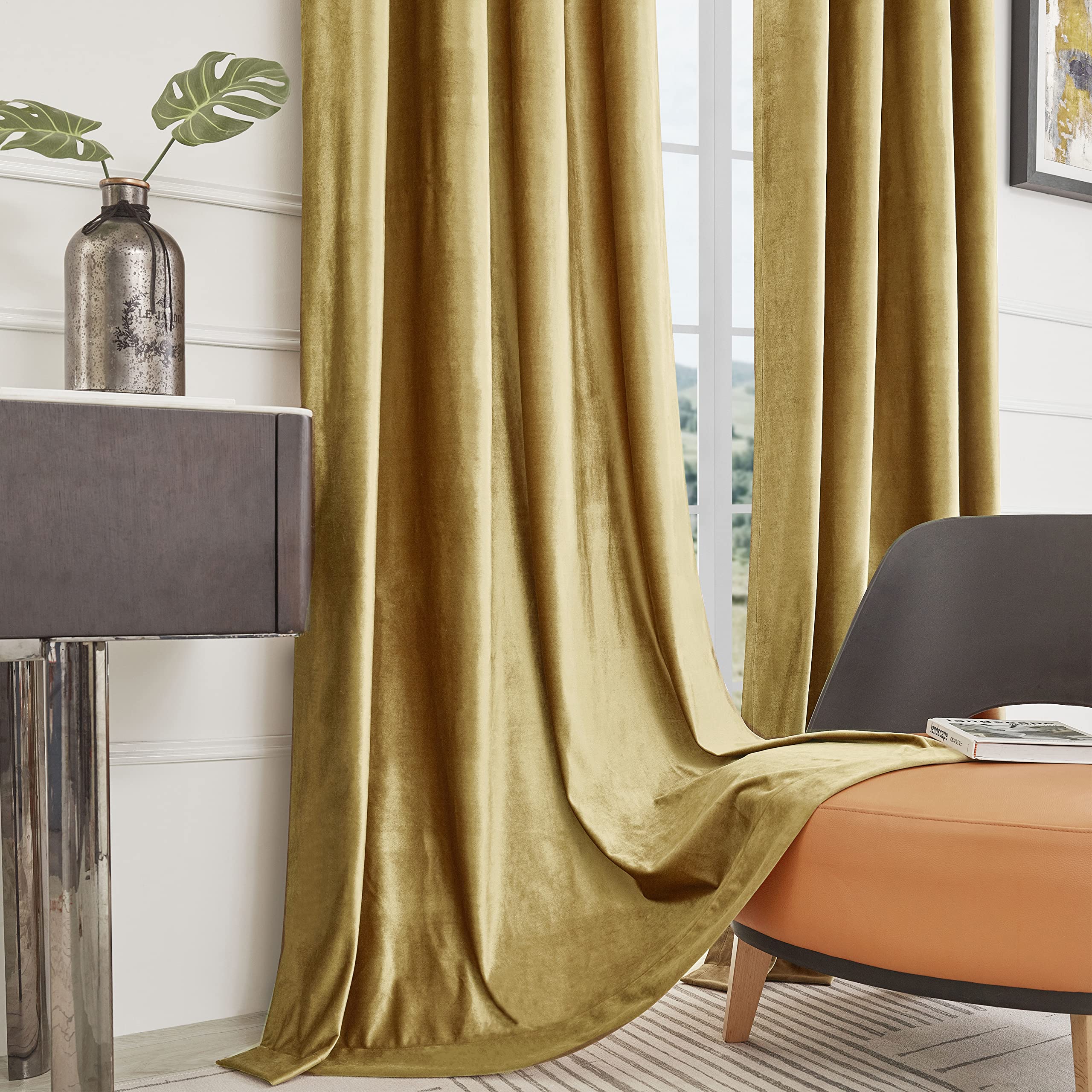 BULBUL styled living room with curtains showing mood lift benefit: refined atmosphere