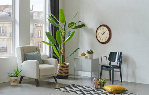 Bulova interior lifestyle clock on wall adding timeless style to living space