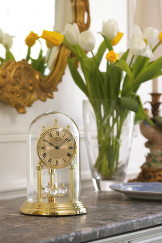 Bulova Tristan I close-up of revolving pendulum and spun-finish chapter ring, visual interest