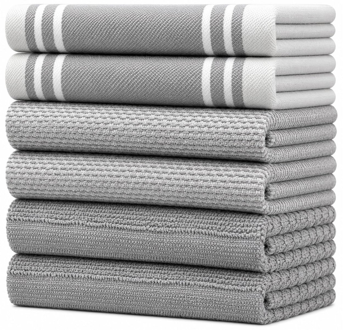 Bumble Towels front packaging shows six grey kitchen towels and benefits