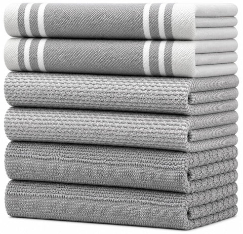 Bumble Towels front packaging shows six grey kitchen towels and benefits