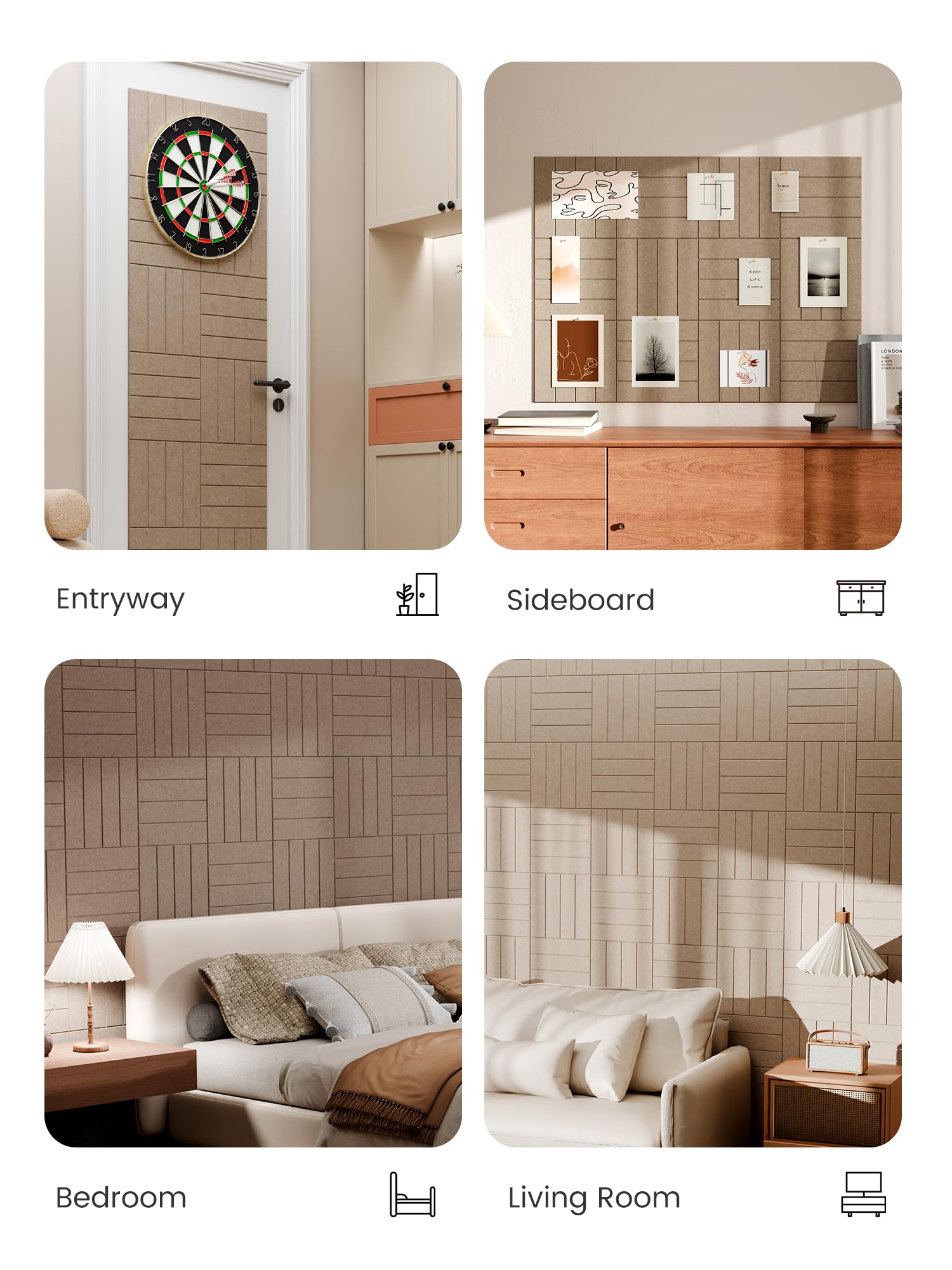 Bumusty adhesive tab demo on wall showing traceless mounting benefit