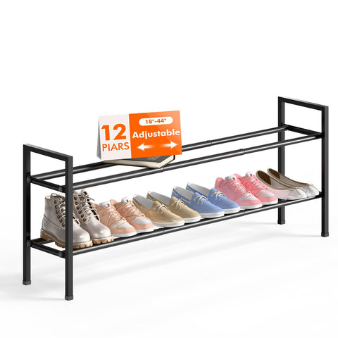 Bumusty front view of expandable rack showing compact profile and easy storage benefit