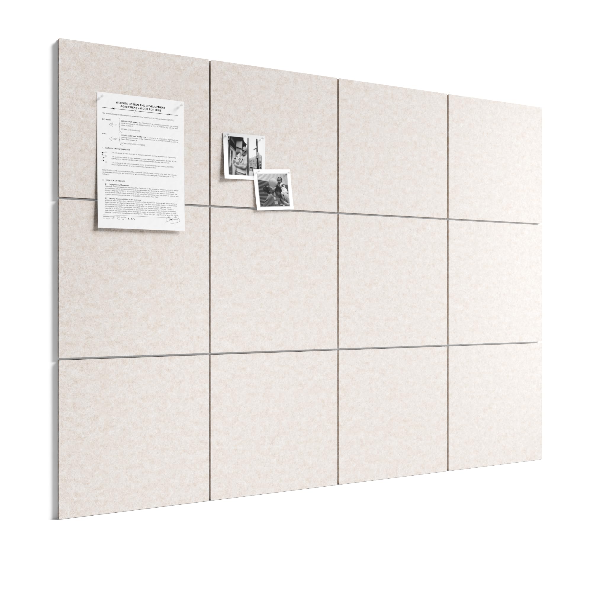 Bumusty front view assembled oatmeal board showing full 48x36 display and modern look