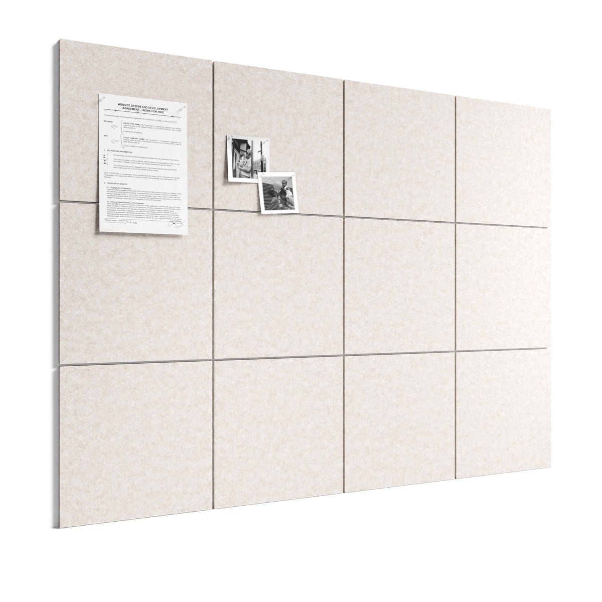 Bumusty front view assembled oatmeal board showing full 48x36 display and modern look
