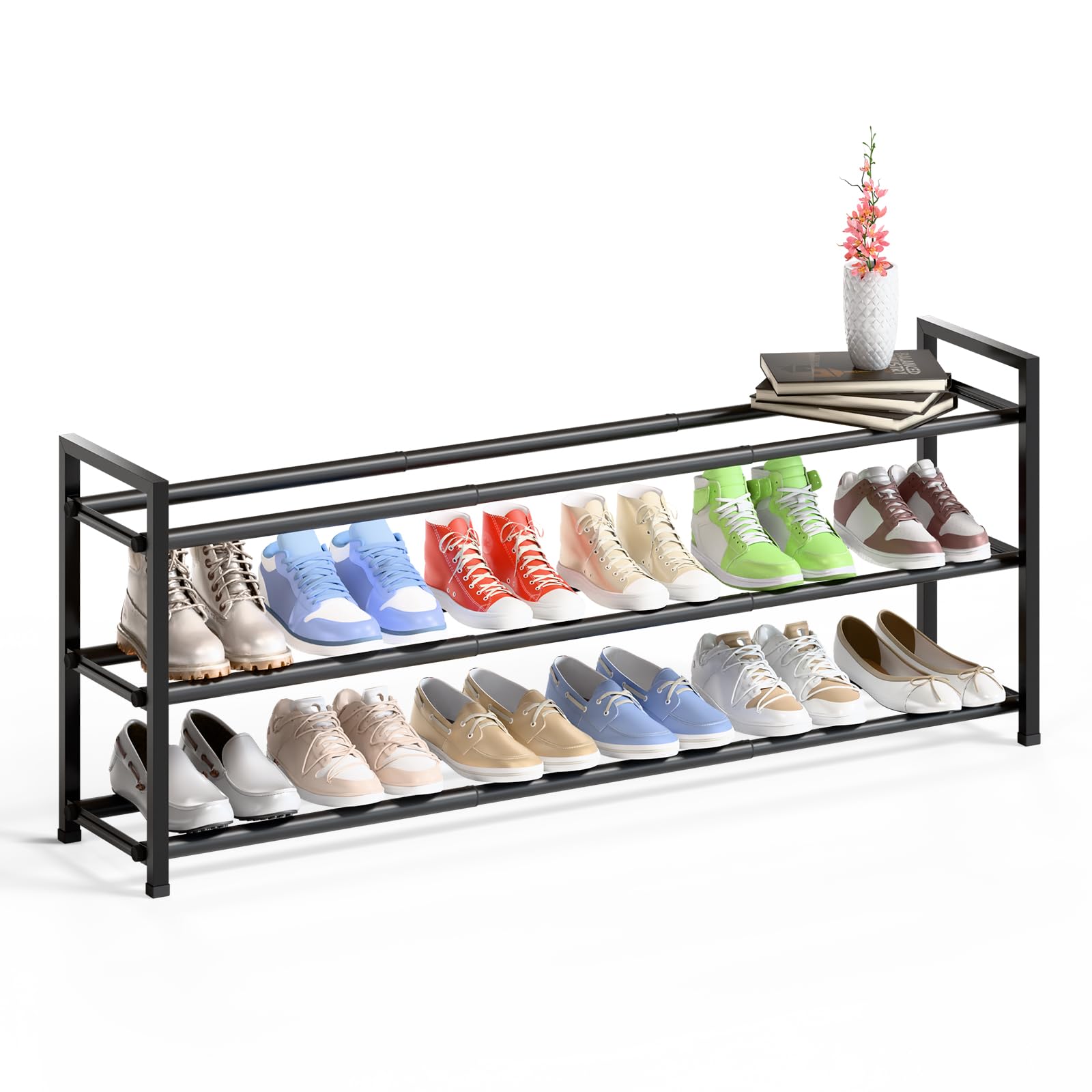 Bumusty in an entryway with shoes shows organized, tidy home benefit