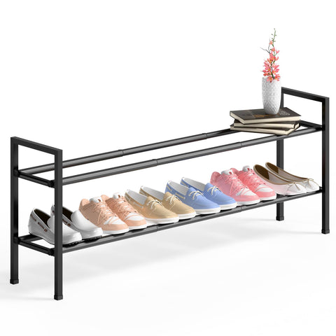 Bumusty in styled entryway showing neat footwear organization benefit
