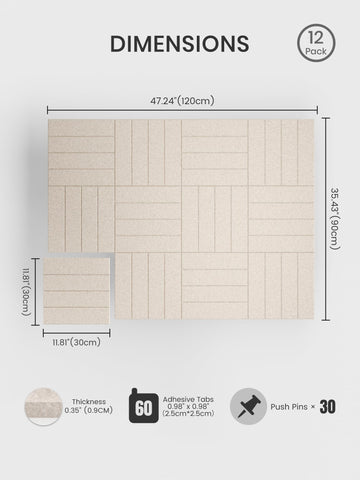 Bumusty felt tile close-up highlighting texture and durable pin-holding benefit