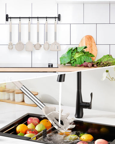BUNDLEPRO utensils next to ruler showing scale, clear size and capacity benefit