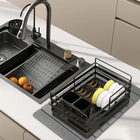 Bunmery lifestyle scene on kitchen counter highlighting tidy, dry surfaces benefit