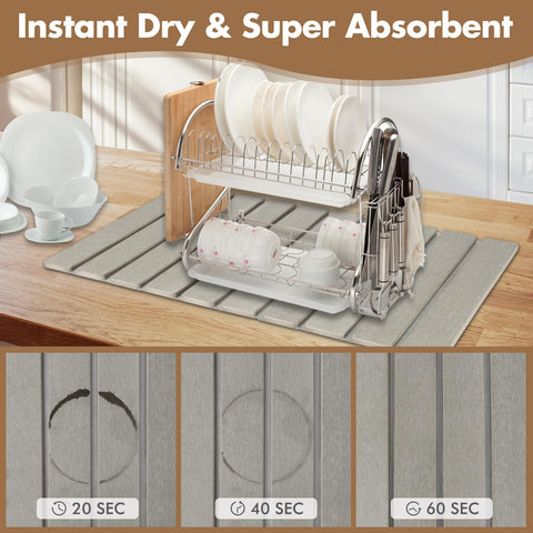 Bunmery under pet bowl protecting counter from spills and splashes