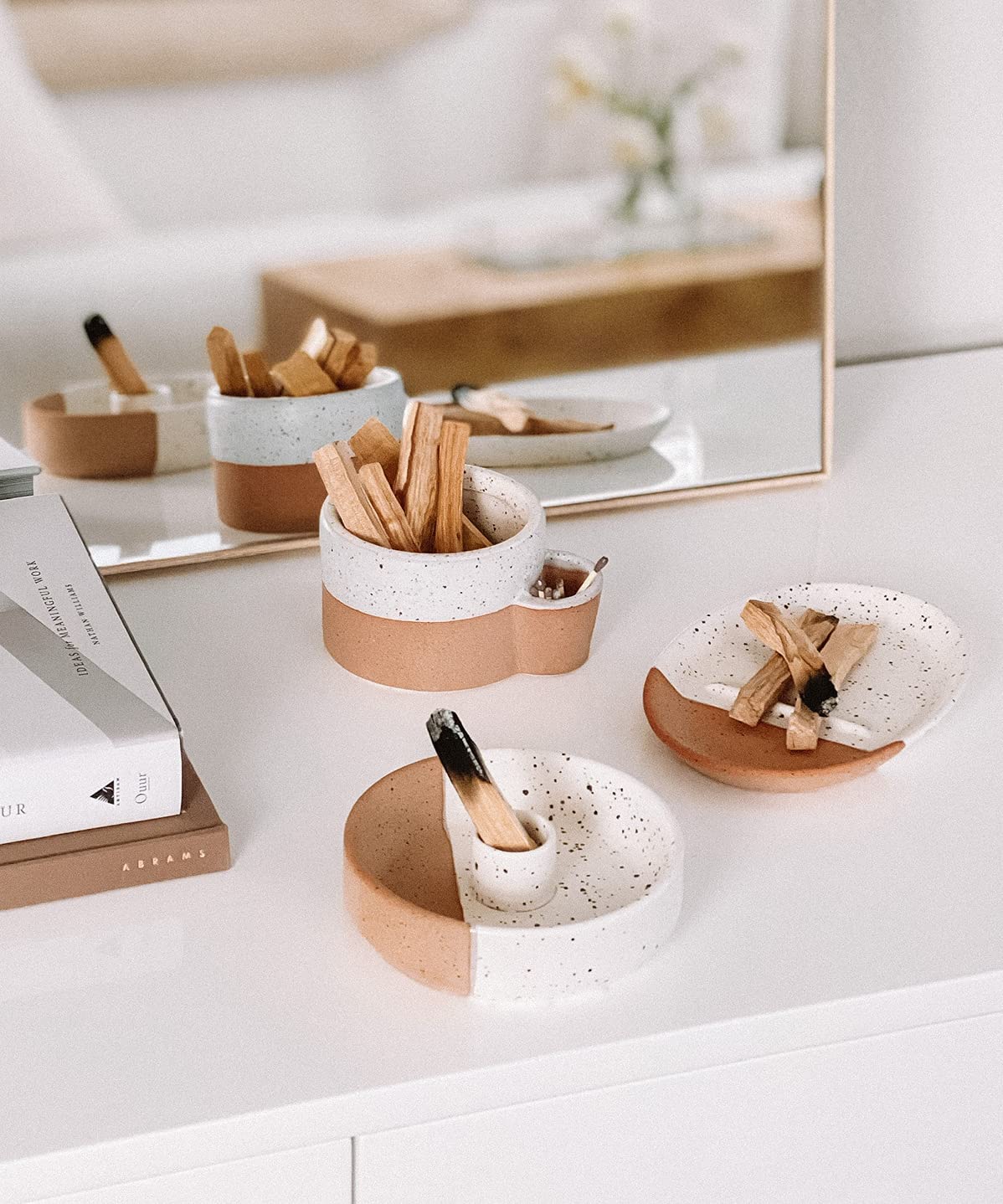 Bursera lifestyle shot on altar shelf showing decorative presence and calm