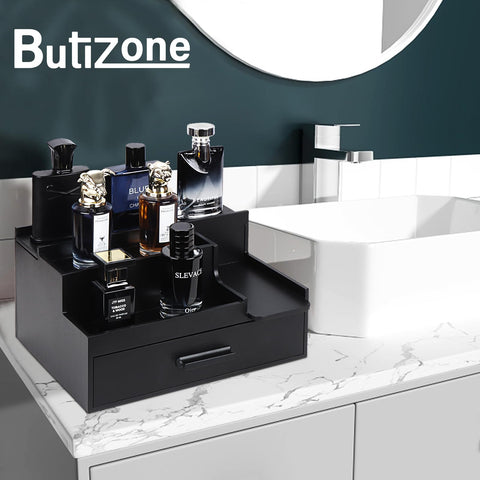 Butizone lifestyle dresser display creating an organized, masculine grooming area