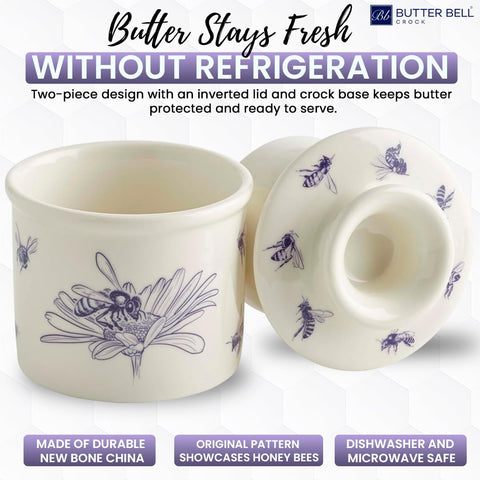 Butter Bell honey bees base with water filled demonstrating airtight seal