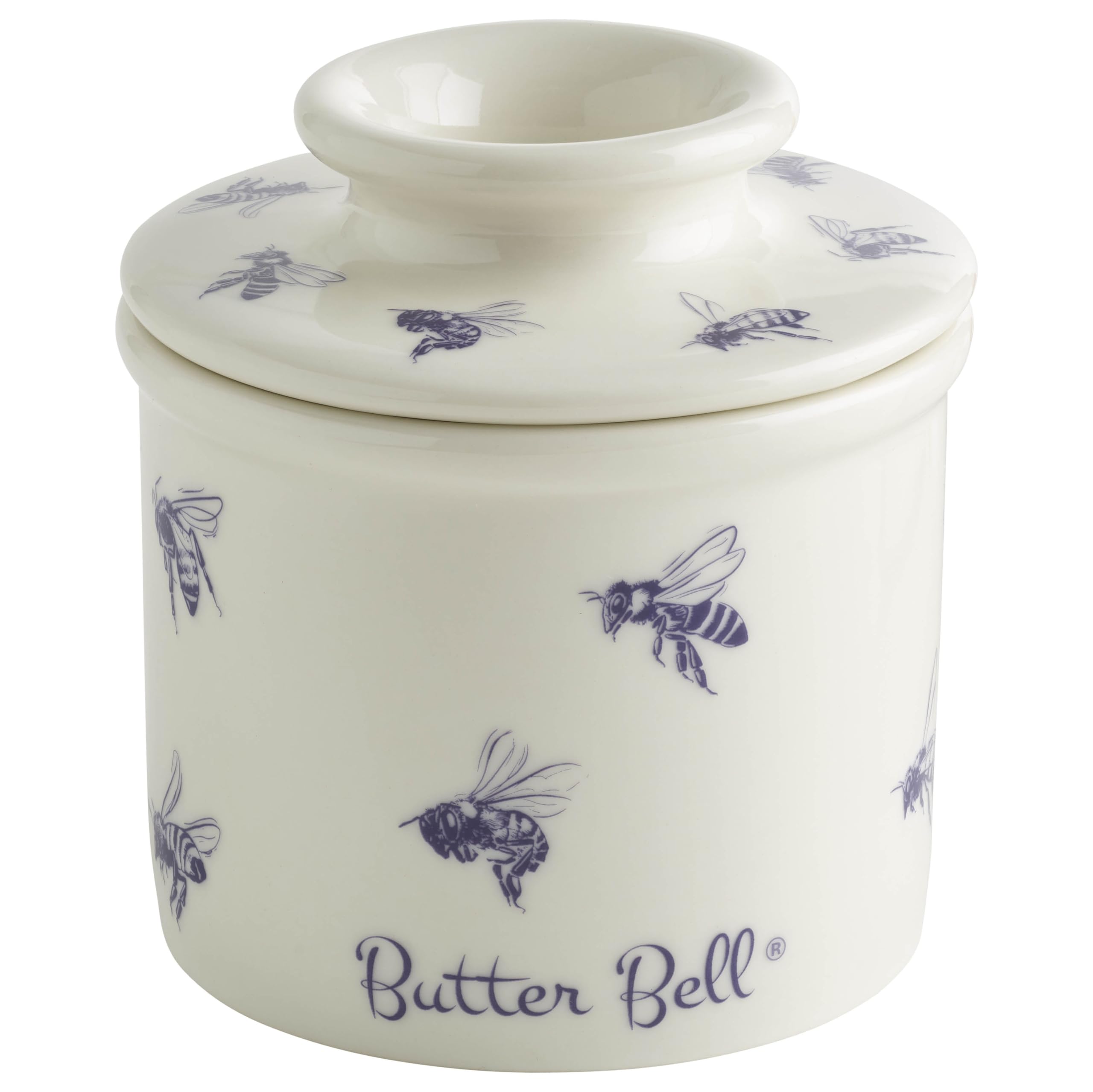 Butter Bell honey bees front view showing decorative pattern and shelf appeal