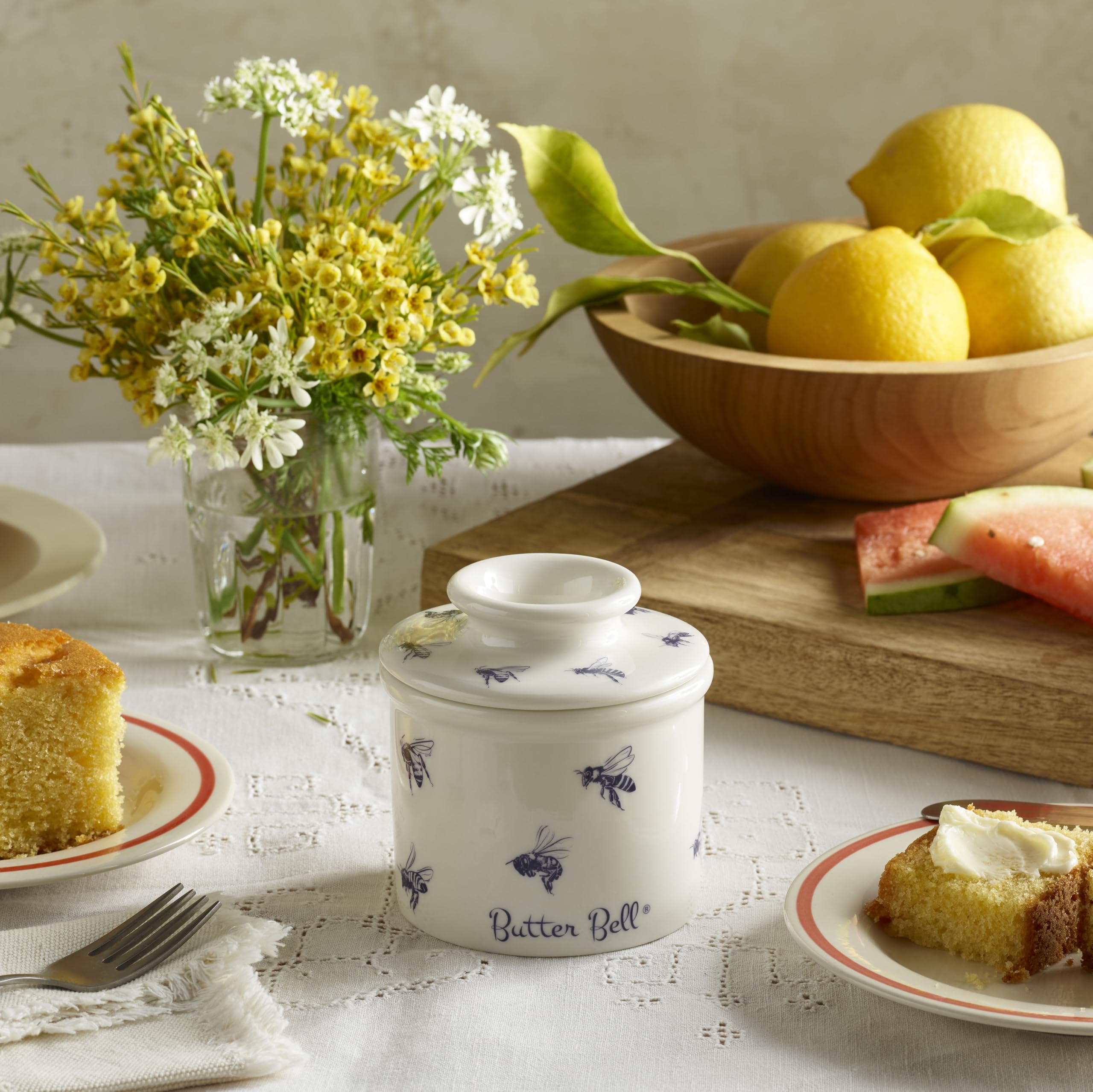 Butter Bell honey bees side profile highlighting ceramic shape and stability