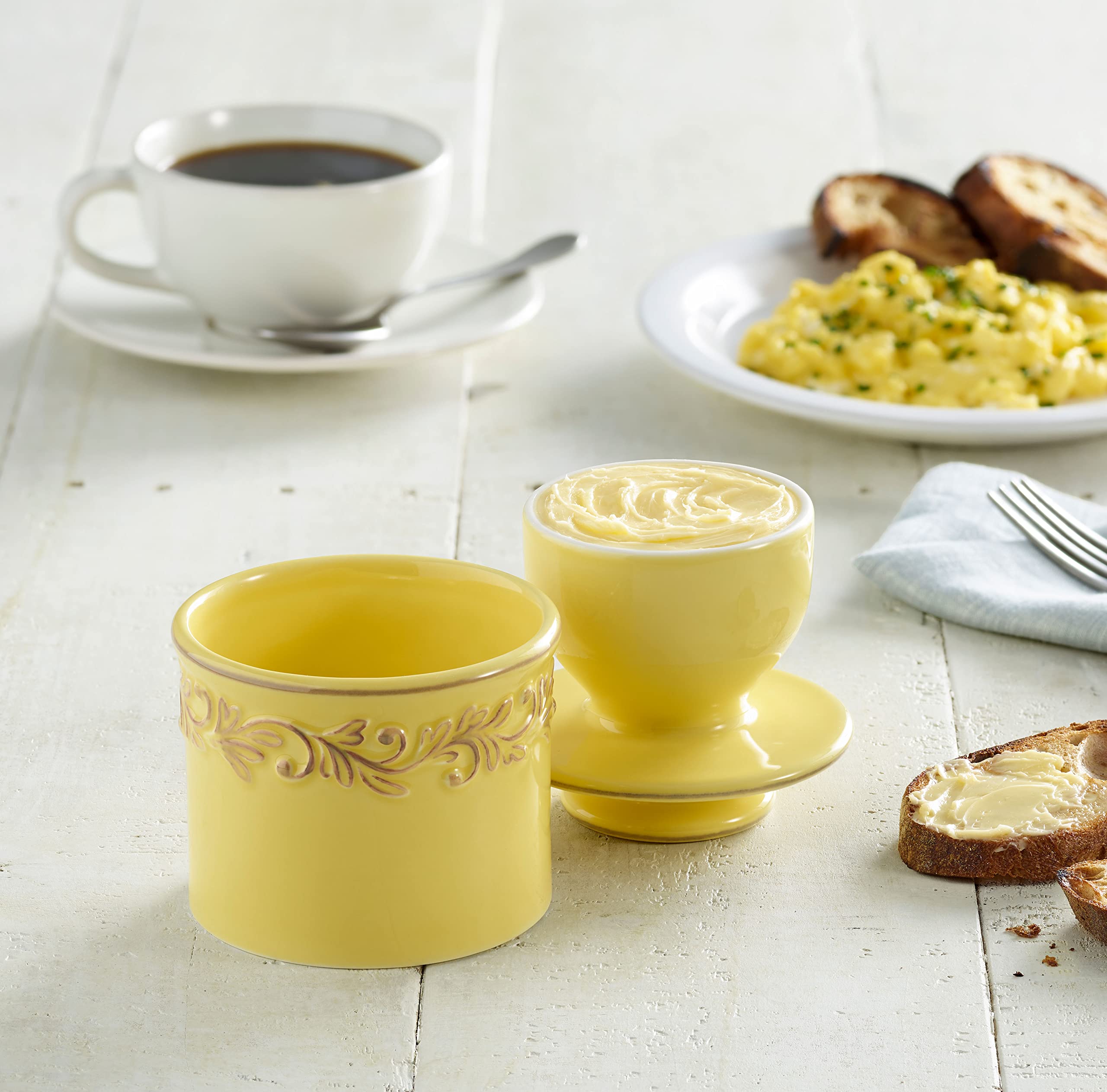 Butter Bell in use spreading butter on toast showing convenience and immediate softness