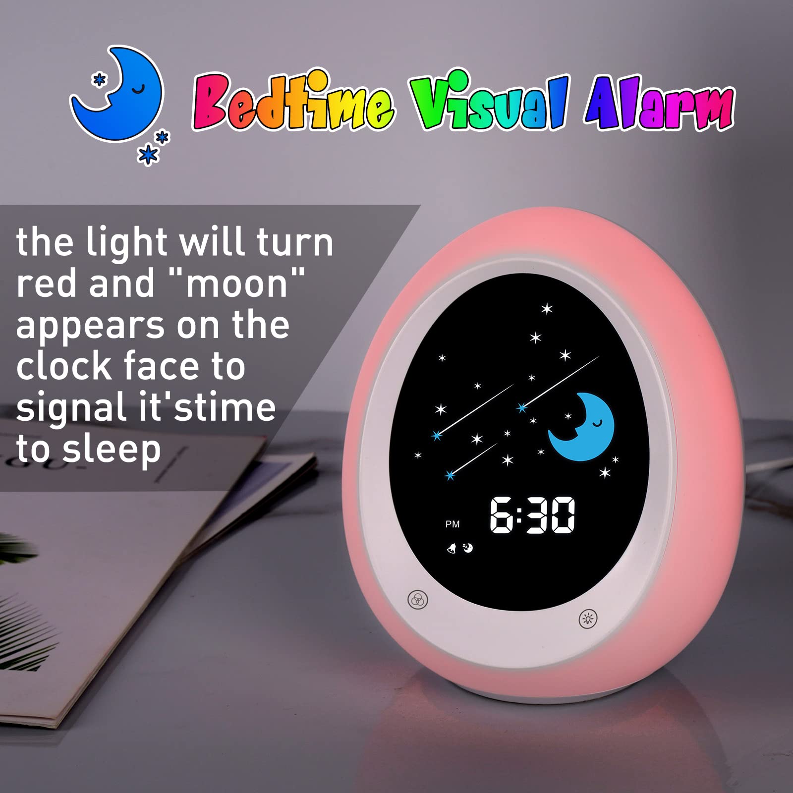 BUTTING nightlight showing multiple color options for calming bedtime lighting