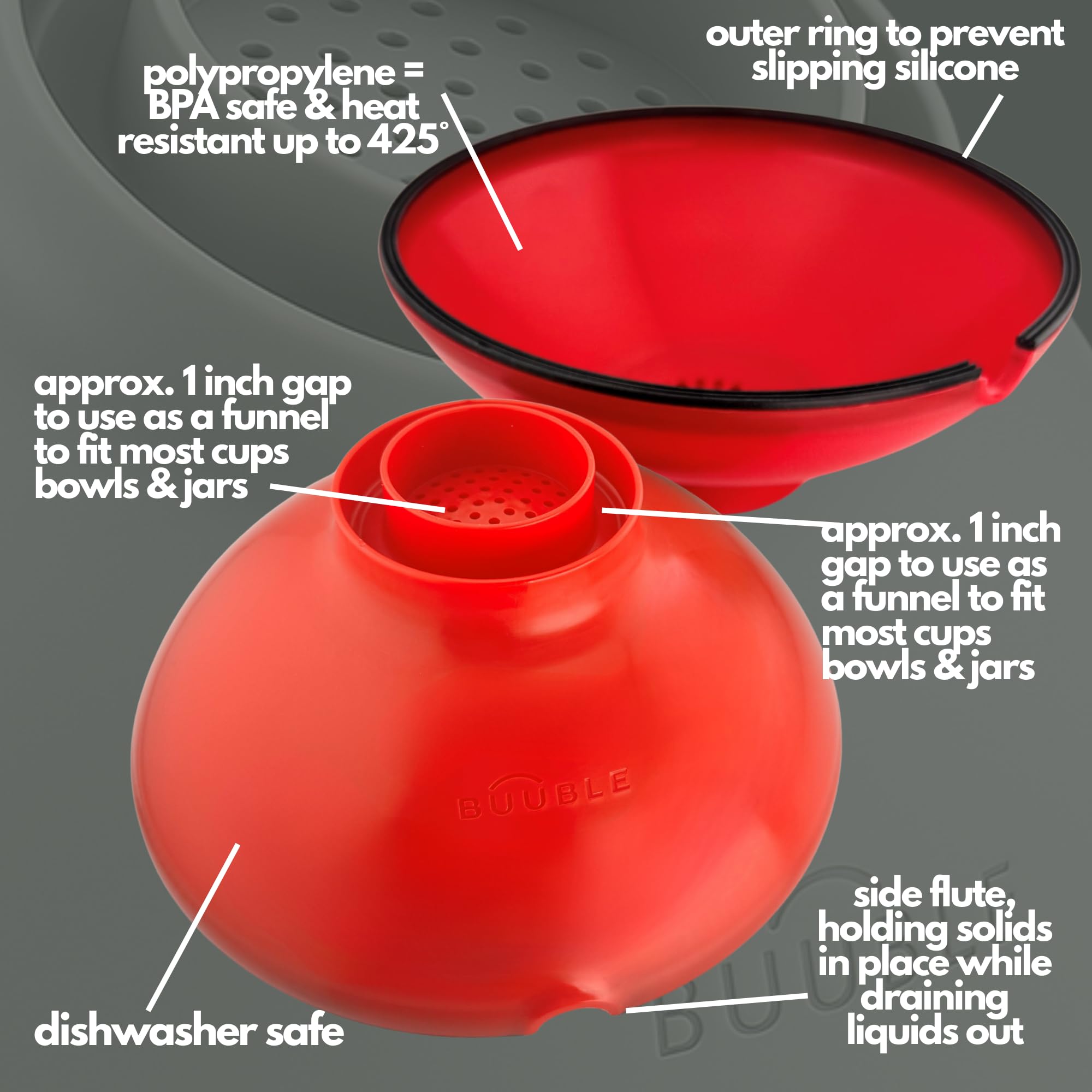 BUUBLE in dishwasher top rack, dishwasher-safe for fast and hygienic cleaning
