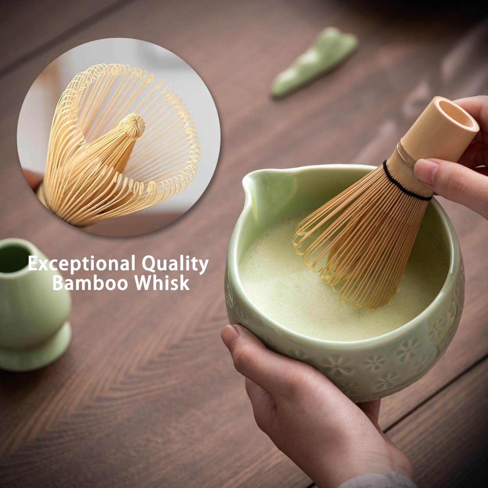 Buucup bamboo scoop and rest, precise measuring and tidy workspace