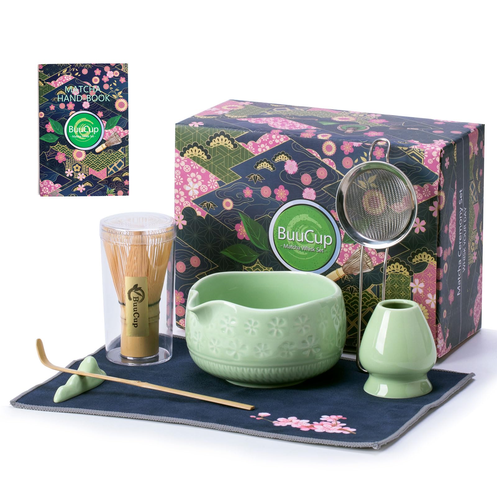 Buucup full matcha kit displayed, complete set makes preparation effortless