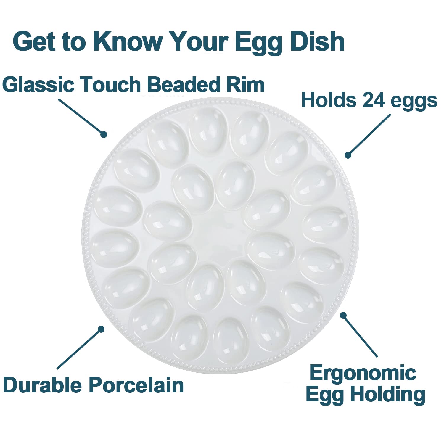 Buyajuju platter filled with deviled eggs showing secure wells and elegant serving appeal
