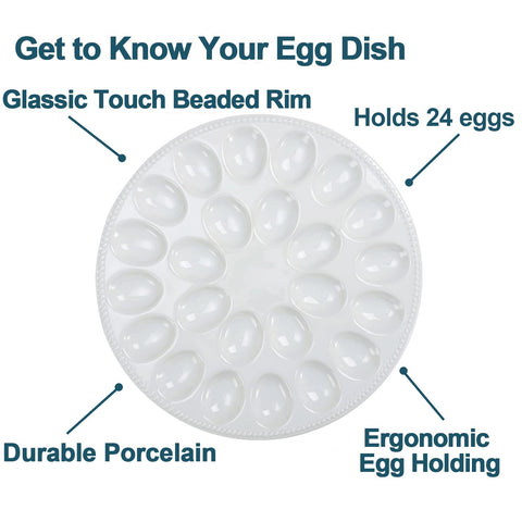 Buyajuju platter filled with deviled eggs showing secure wells and elegant serving appeal