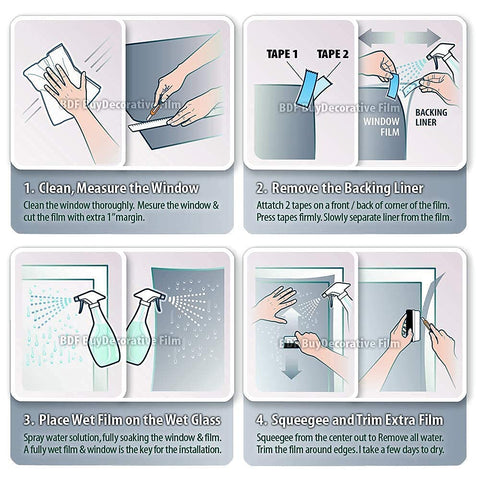 Buydecorativefilm BDF NA05 with tools and guide illustrating simple installation benefit