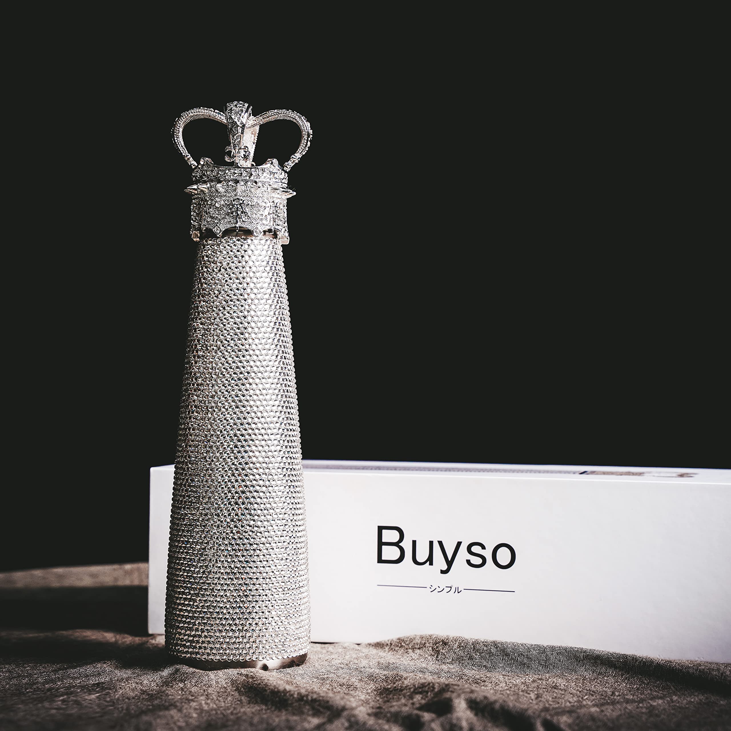 Buyso cap detail showing stainless steel lid and secure closure for leak resistance