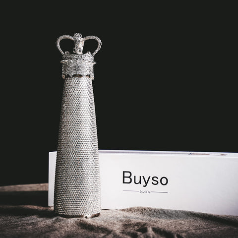 Buyso cap detail showing stainless steel lid and secure closure for leak resistance