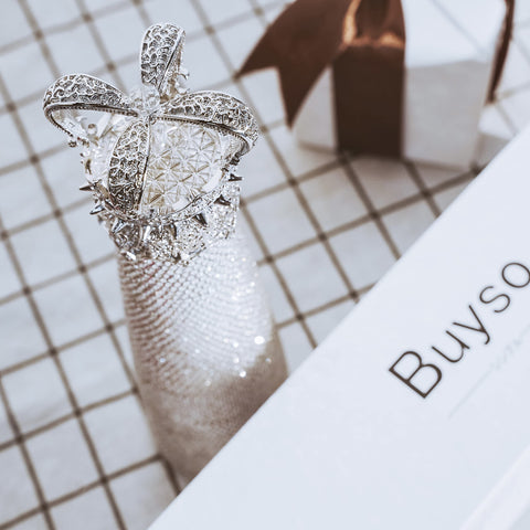 Buyso close-up of rhinestones highlighting sparkle and decorative durability benefit
