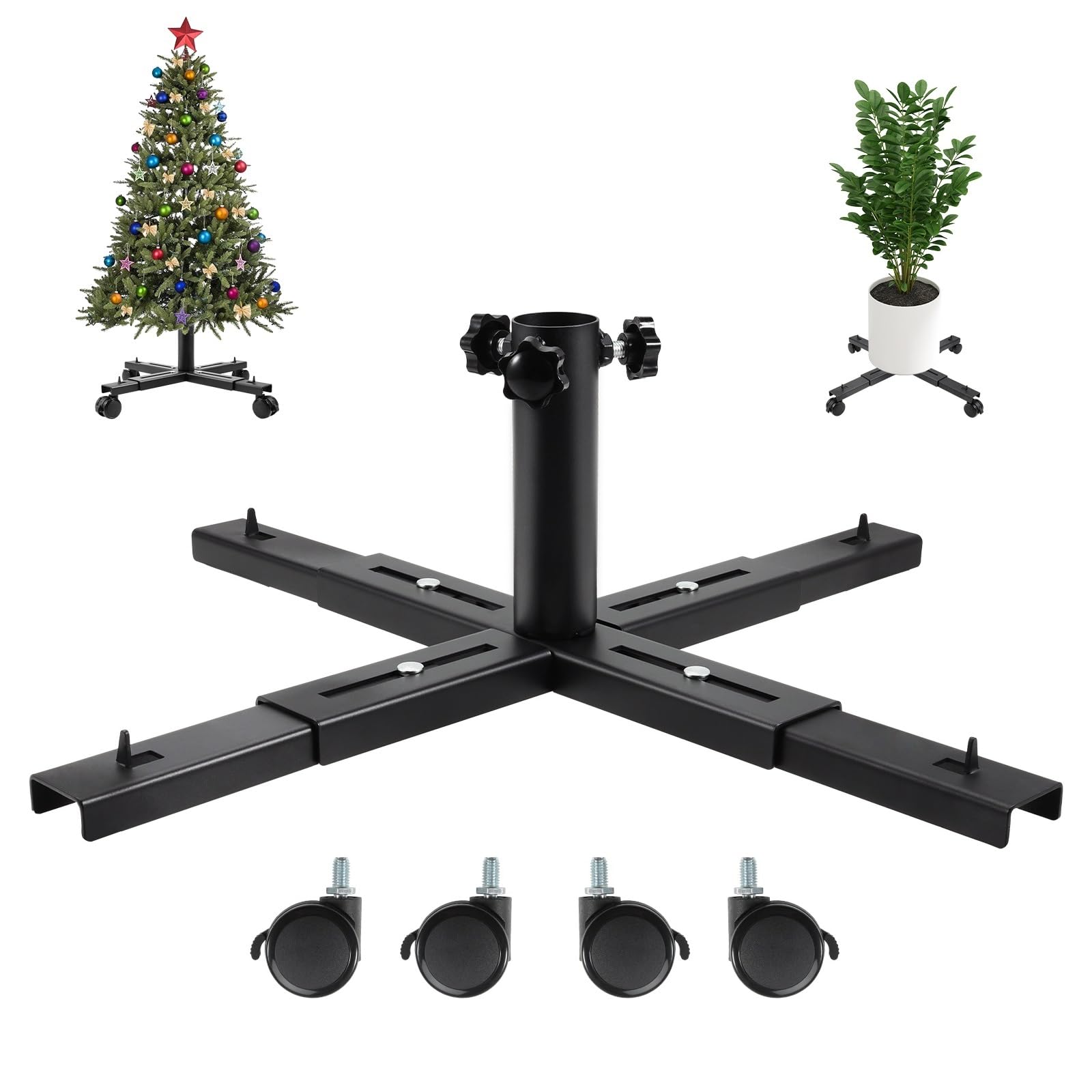 Bvomheez front view with tree showing stable base and easy placement