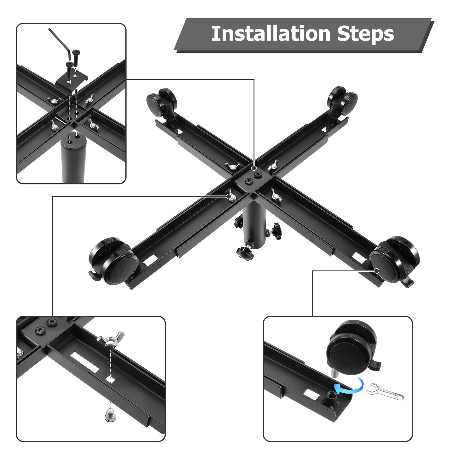 Bvomheez lockable caster detail for smooth movement and secure stop