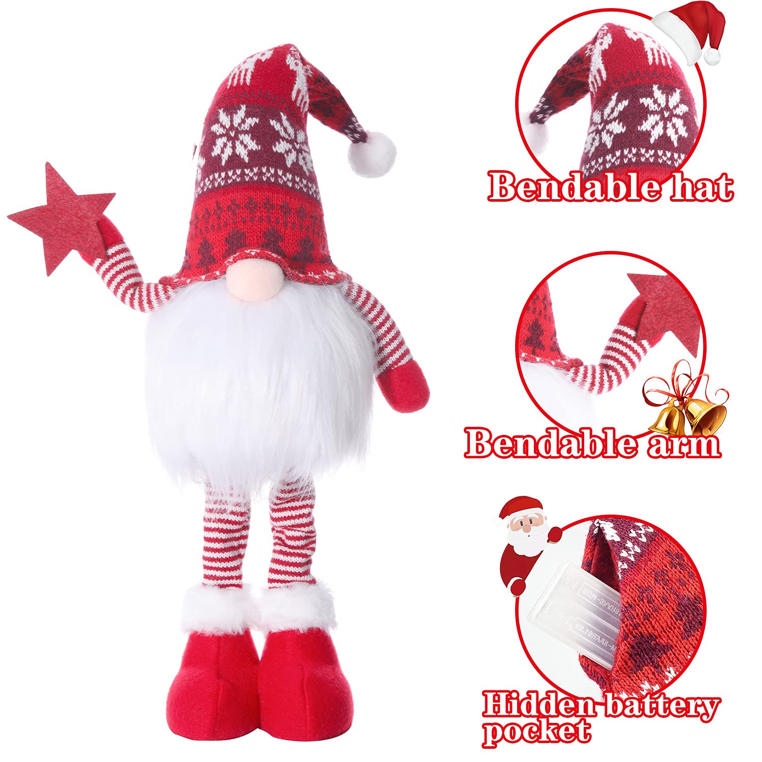 BWFY gnome posed with bent arm and hat to show customizable stance