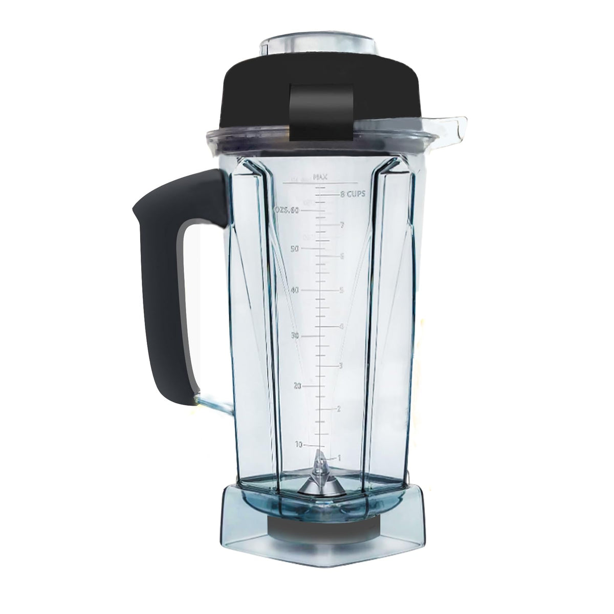 Bxmgr pitcher front view showing clear 64oz jar and measurement marks, durable replacement