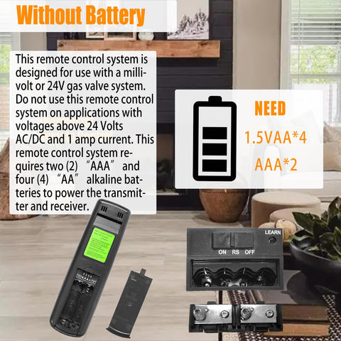 Bxmgr remote kit installed in a fireplace stove for convenient hands-free control