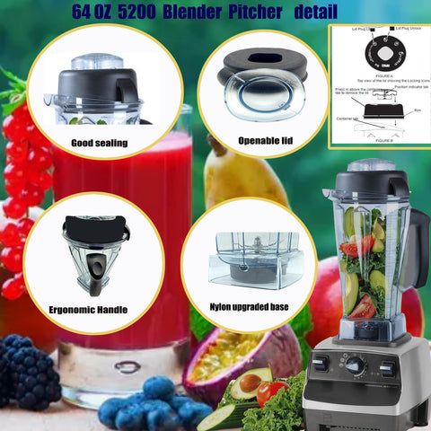 Bxmgr pitcher next to measuring cups showing 64oz scale for large-batch recipes