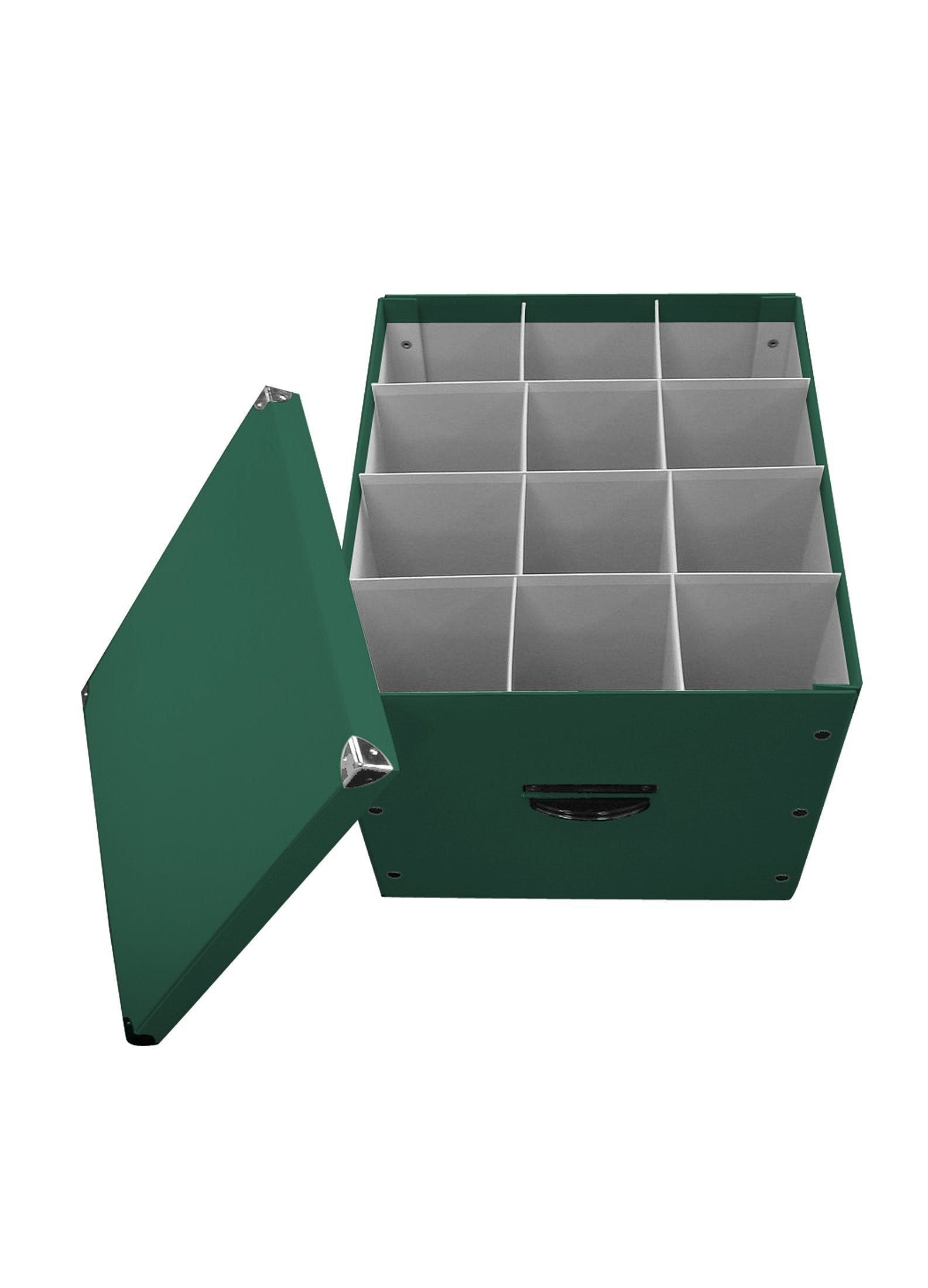 Byers' Choice front view of closed 12-compartment box showing neat organization and protection